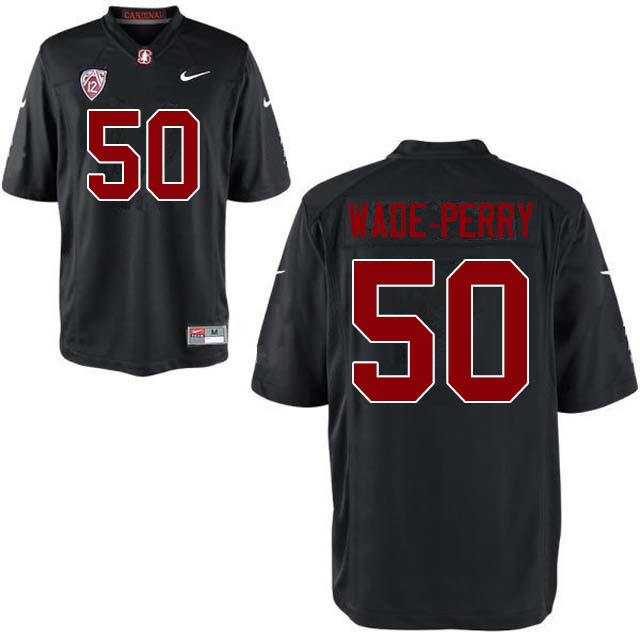 Men #50 Dalyn Wade-Perry Stanford Cardinal College Football Jerseys Sale-Black - Click Image to Close